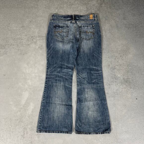 Maurices Molliflare Flare Denim Medium Wash Jeans - Size: 7/8 Short - Picture 6 of 7